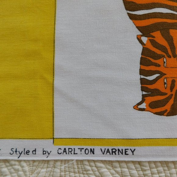 VTG Fat Cat Carleton Varney fabric Schumacher tabby kitty decorator material 1yd - Picture 4 of 15